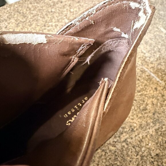 Clarks Women’s Malvet Helen Tan Leather Block Heel Ankle Booties Size 10 - Picture 9 of 9